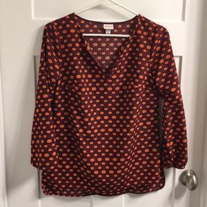 Merona brand maroon and orange blouse.
